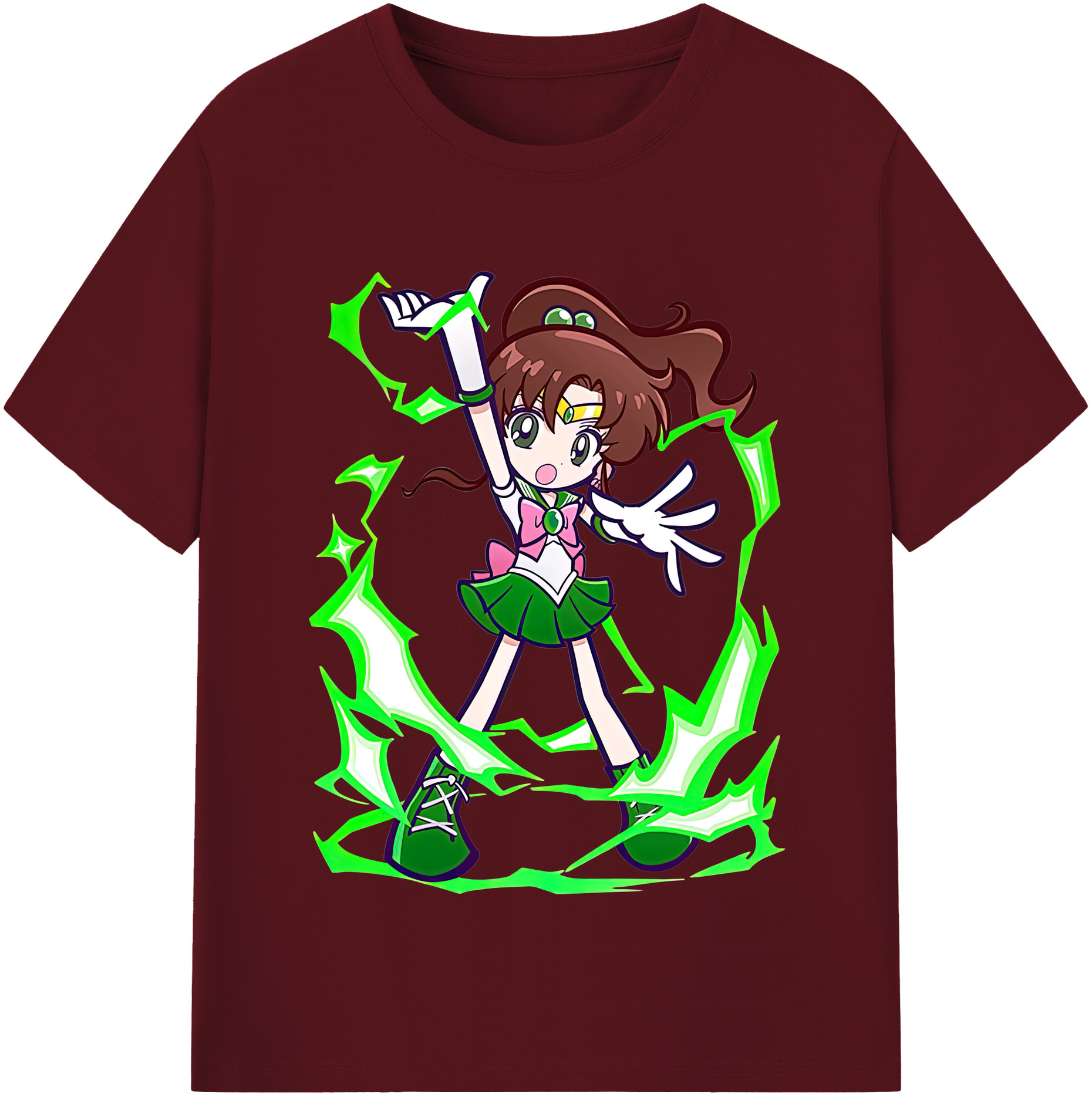 （画像用） 美少女戦士セーラームーン 木野 まこと きの まこと Sailor Moon Kino Makoto （セーラージュピター；Sailor Jupiter） 綿100％半袖Tシャツ（フロントプリント）